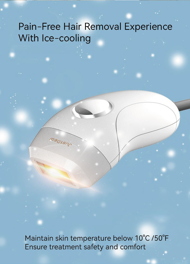 JUSTDEAR Laser Hair Removal Device for Women and Men, Hair Removal with Ice-Cooling, 5 Energy Levels, Home Use for Body & Face