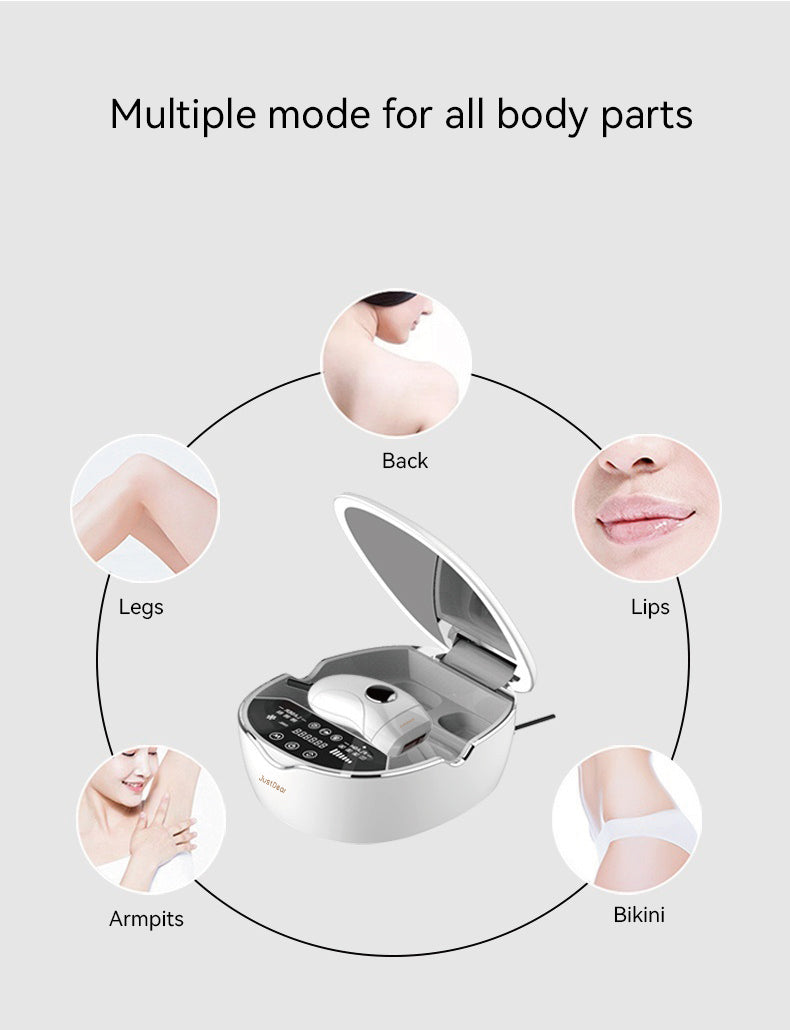 JUSTDEAR Laser Hair Removal Device for Women and Men, Hair Removal with Ice-Cooling, 5 Energy Levels, Home Use for Body & Face