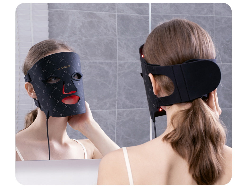 JUSTDEAR LED Light Mask for Medical and Aesthetic Skin Treatments At-Home Skin Rejuvenation, Targets Wrinkles, Boosts Collagen & Firms Skin